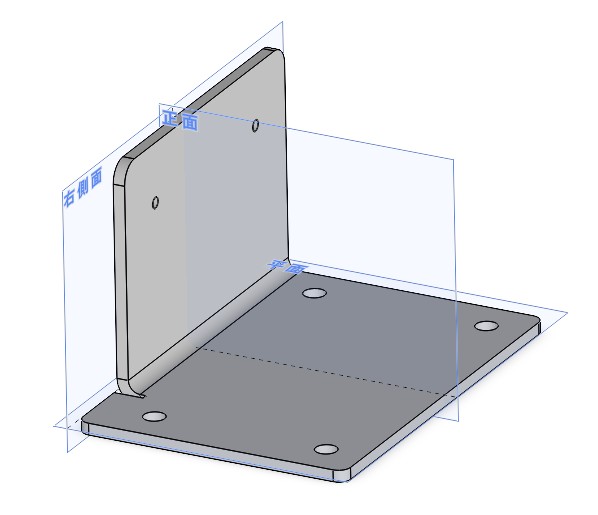 板金ブラケットの3D CADモデル